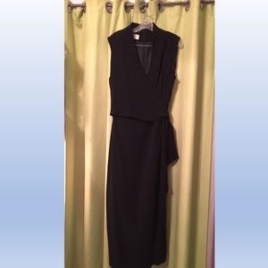 Talbots sz 16 black wrap dress longer length
